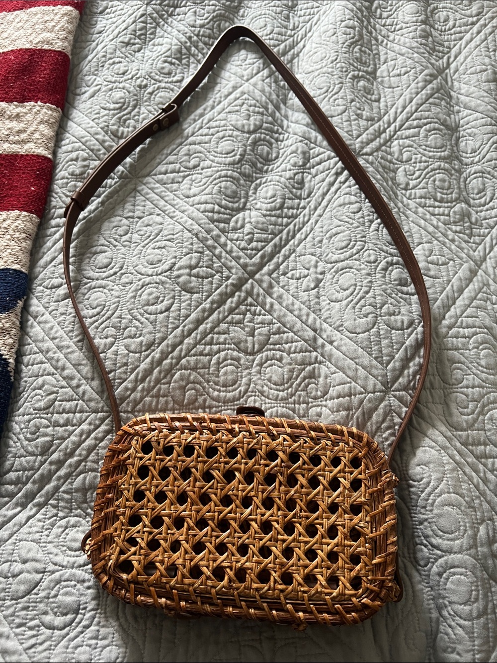 J. Crew Woven Rattan Crossbody Bag in Brown